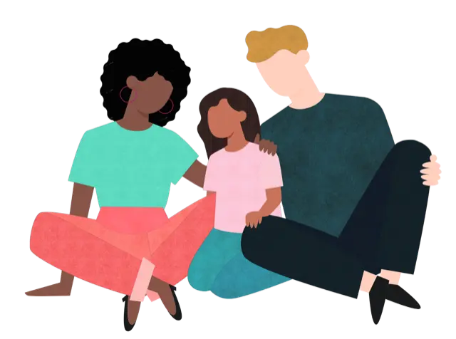 Stilistische Grafik von Familie